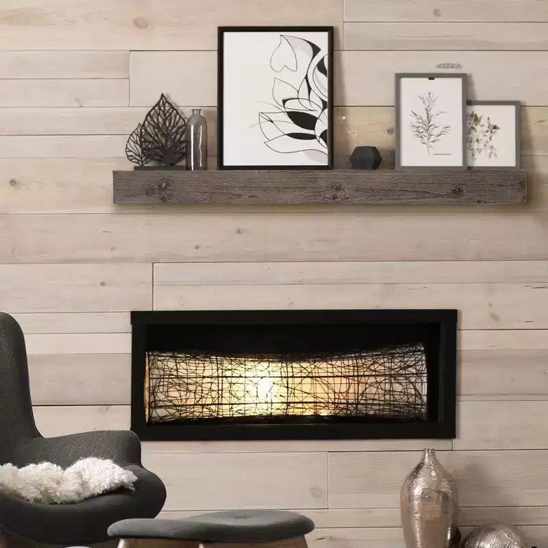 Étagère murale flottante en bois rustique, grise, 20 cm x 91 cm