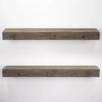 Étagère murale flottante en bois rustique, grise, 20 cm x 91 cm