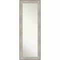19" x 53" Crackled Framed On the Door Mirror Metallic - Amanti Art: Polystyrene Full Body, Over Door Mount