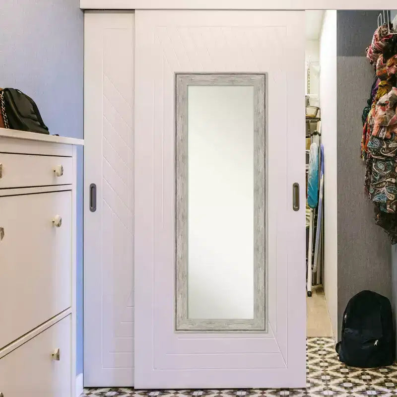 Miroir pleine longueur en polystyrène métallisé, 48 x 135 cm, encadré craquelé, à suspendre sur la porte