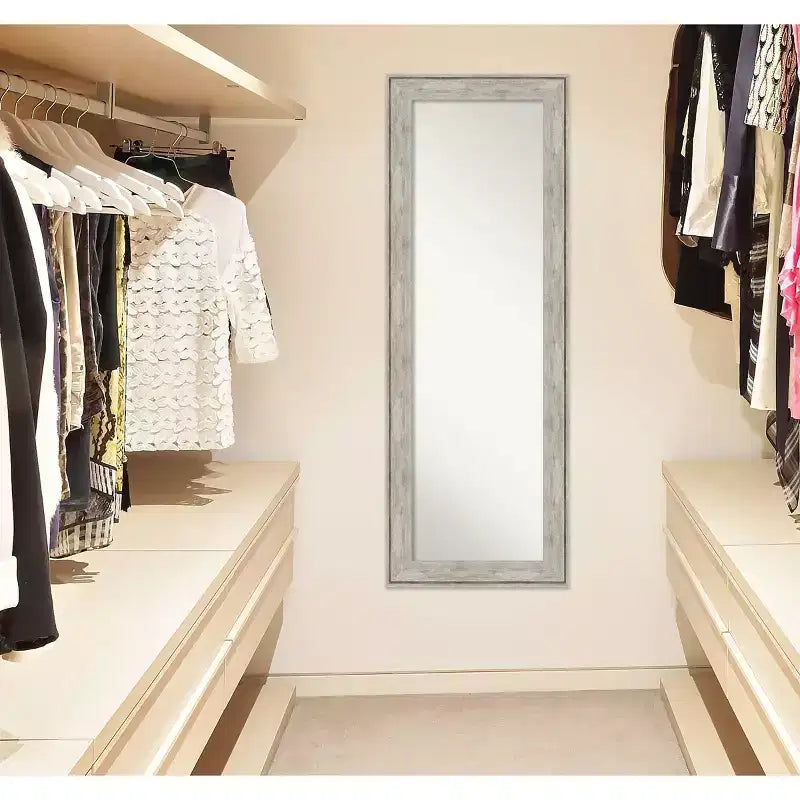 Miroir pleine longueur en polystyrène métallisé, 48 x 135 cm, encadré craquelé, à suspendre sur la porte