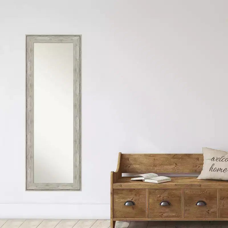 Miroir pleine longueur en polystyrène métallisé, 48 x 135 cm, encadré craquelé, à suspendre sur la porte