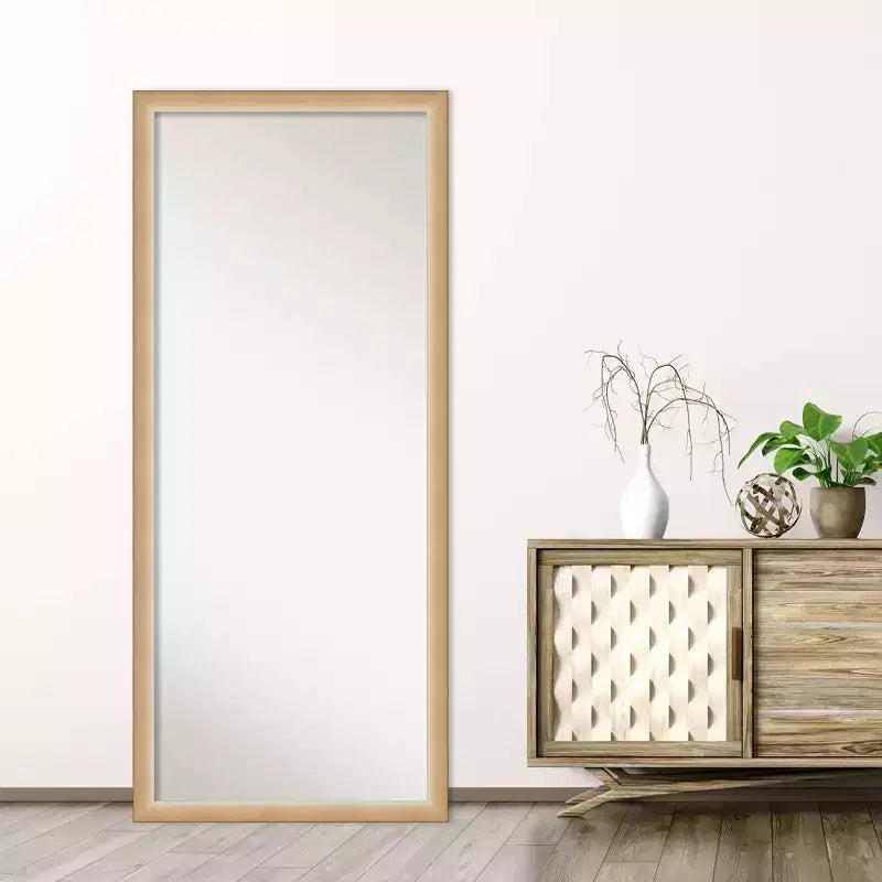 Miroir sur pied ou à poser 68,6 x 160 cm, avec cadre, en polystyrène doré, design rectangulaire moderne