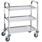 Chariot en acier inoxydable, chariot de service de laboratoire à 3 niveaux capacité de 180 kg