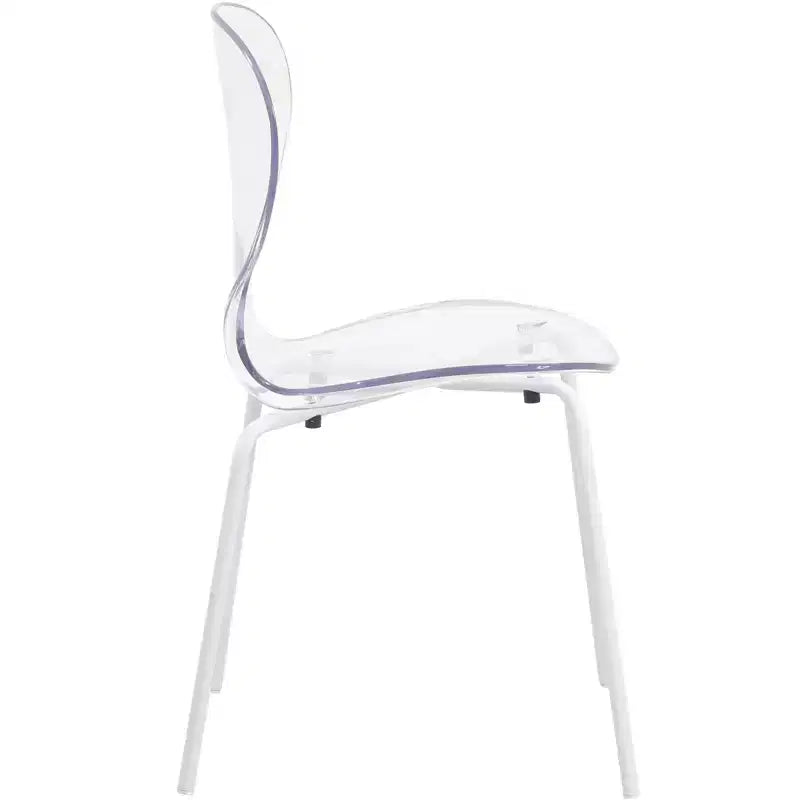 Ensemble de salle à manger 5 pièces Table à manger ronde, 4 chaises de salle à manger en plastique pieds blancs