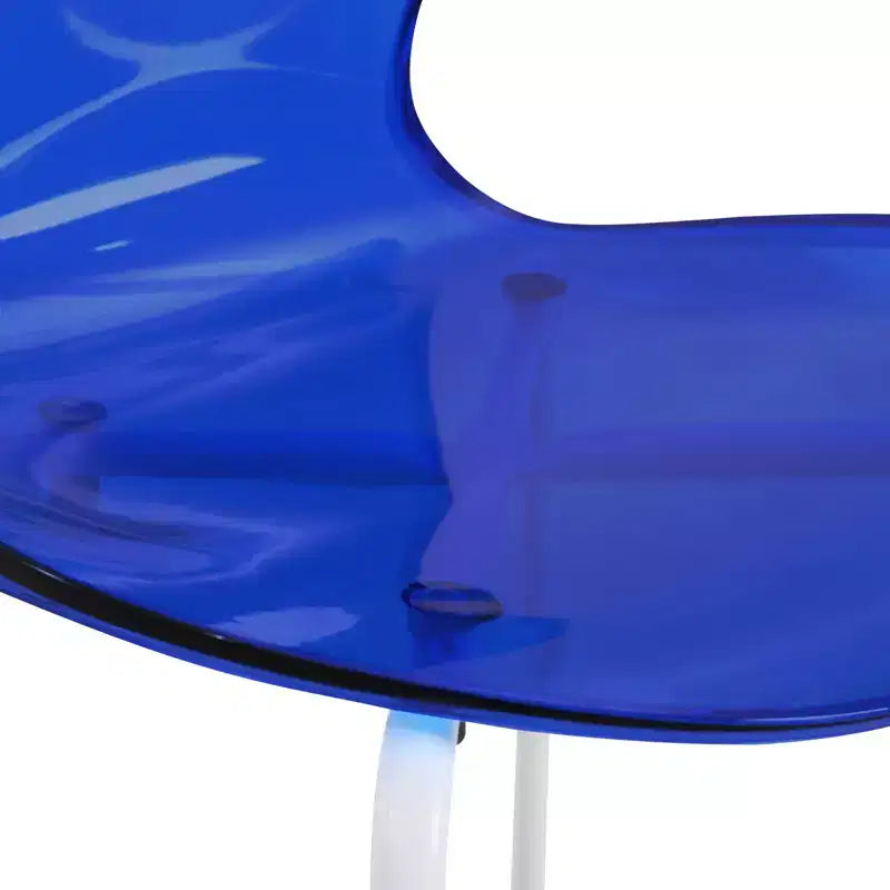 Ensemble de salle à manger 5 pièces Table à manger ronde, 4 chaises de salle à manger en plastique pieds blancs