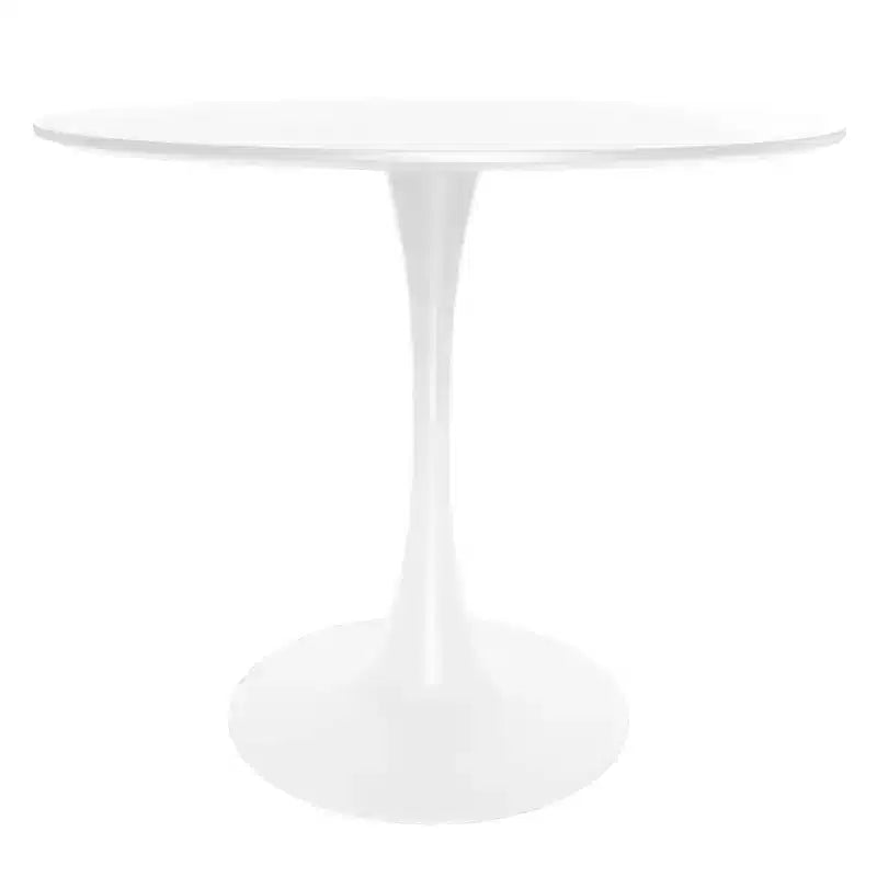 Ensemble de salle à manger 5 pièces Table à manger ronde, 4 chaises de salle à manger en plastique pieds blancs