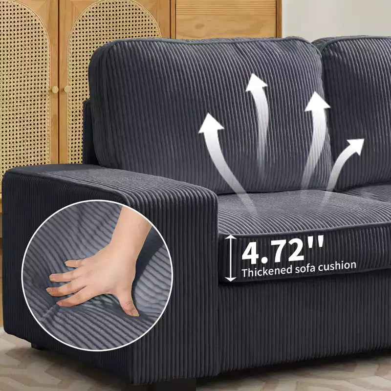 71 Canapé causeuse, canapé en velours côtelé pour petits espaces