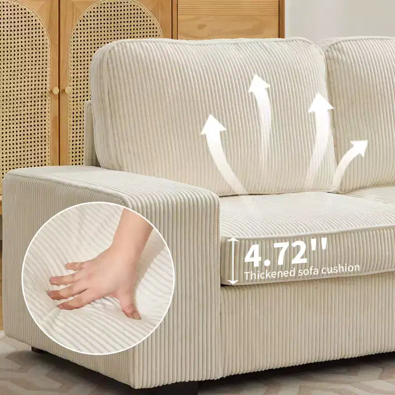 71 Canapé causeuse, canapé en velours côtelé pour petits espaces