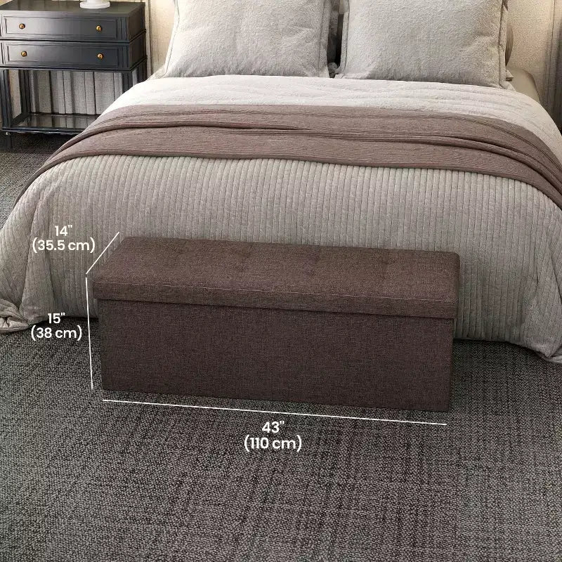 Banc de rangement ottoman, 38 x 109 x 38 cm, banc de bout de lit, coffre de rangement, pour salon, chambre, entrée