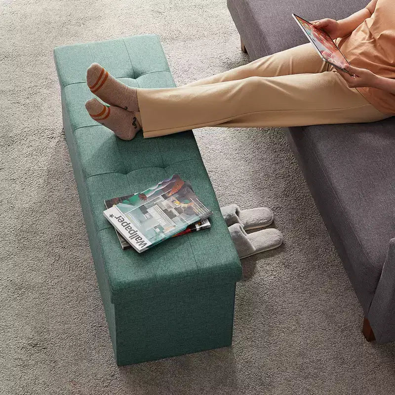 Banc de rangement ottoman, 38 x 109 x 38 cm, banc de bout de lit, coffre de rangement, pour salon, chambre, entrée