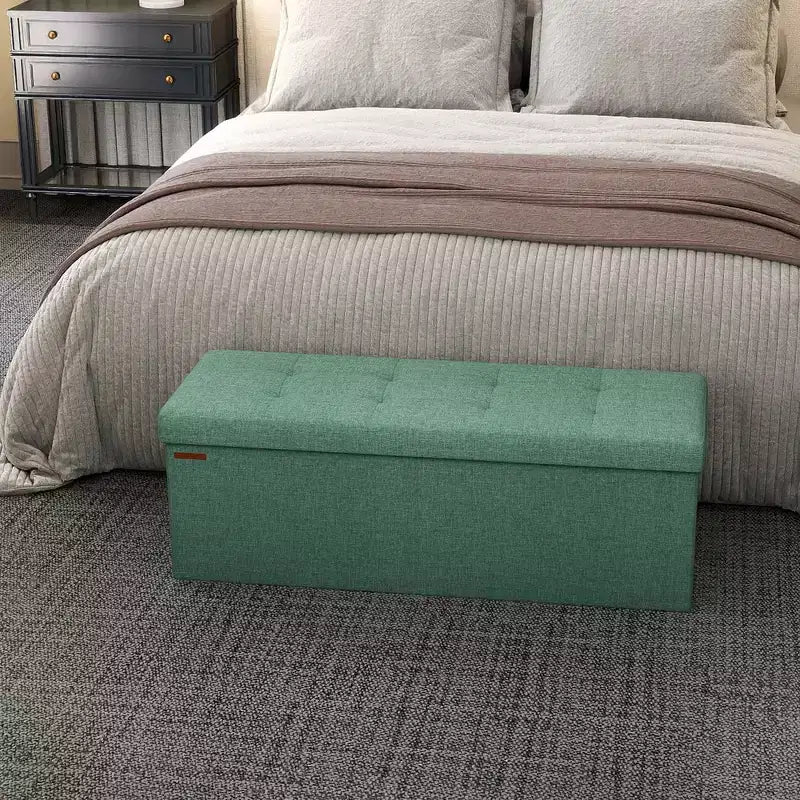 Banc de rangement ottoman, 38 x 109 x 38 cm, banc de bout de lit, coffre de rangement, pour salon, chambre, entrée