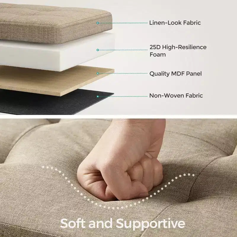 Banc de rangement ottoman, 38 x 109 x 38 cm, banc de bout de lit, coffre de rangement, pour salon, chambre, entrée