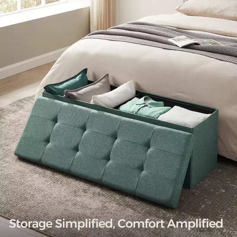 Banc de rangement ottoman, 38 x 109 x 38 cm, banc de bout de lit, coffre de rangement, pour salon, chambre, entrée