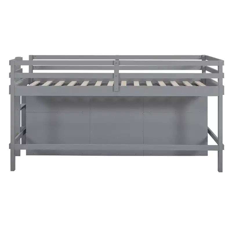 Lit mezzanine jumeau de conception moderne de 81,8 L x 40,8 l avec 4 tiroirs, armoire inférieure et étagères
