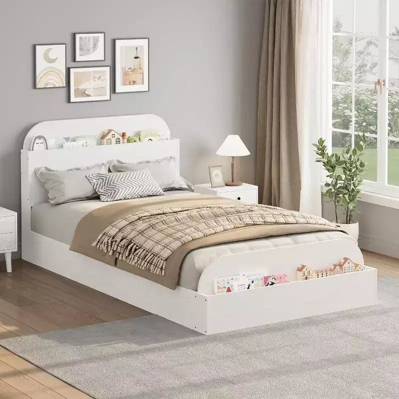 Lit de repos double avec lit gigogne, cadre de canapé-lit rembourré avec tiroirs de rangement, lit de canapé moderne pour salon ou chambre à coucher