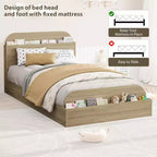 Lit de repos double avec lit gigogne, cadre de canapé-lit rembourré avec tiroirs de rangement, lit de canapé moderne pour salon ou chambre à coucher