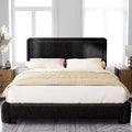 Dyonery Boucle Bed Frame,Black Upholstered Teddy Fabric Bed Frame with Headboard,No Box Spring Required, Adjustable Headboard, Easy Assembly