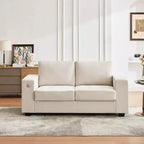 Canapé Cloud 178 cm en chenille de style Mid-Century, assise profonde, ports USB, poches latérales, aucun assemblage requis