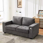 Canapé Cloud 178 cm en chenille de style Mid-Century, assise profonde, ports USB, poches latérales, aucun assemblage requis