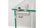 Vitrine en verre trempé, Cave à vin, Meuble de classement, Bande lumineuse Bluetooth, Roulettes pivotantes verrouillables, Salon, Chambre, Bureau, Blanc