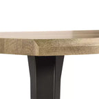 Table à manger rectangulaire de 63 po pour 6 personnes, style bois moderne avec pieds en métal noir