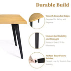 Table à manger rectangulaire de 63 po pour 6 personnes, style bois moderne avec pieds en métal noir