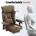 Fauteuil de bureau ergonomique 450 lbs avec repose-pieds, Fauteuil de direction en cuir PU à dossier haut avec support lombaire et accoudoirs réglables