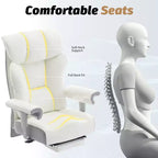 Fauteuil de bureau ergonomique 450 lbs avec repose-pieds, Fauteuil de direction en cuir PU à dossier haut avec support lombaire et accoudoirs réglables