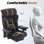 Fauteuil de bureau ergonomique 450 lbs avec repose-pieds, Fauteuil de direction en cuir PU à dossier haut avec support lombaire et accoudoirs réglables