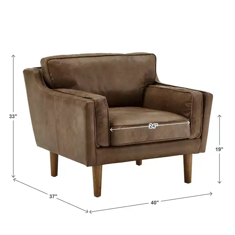 Fauteuil d'appoint en cuir Oxford - Brun clair
