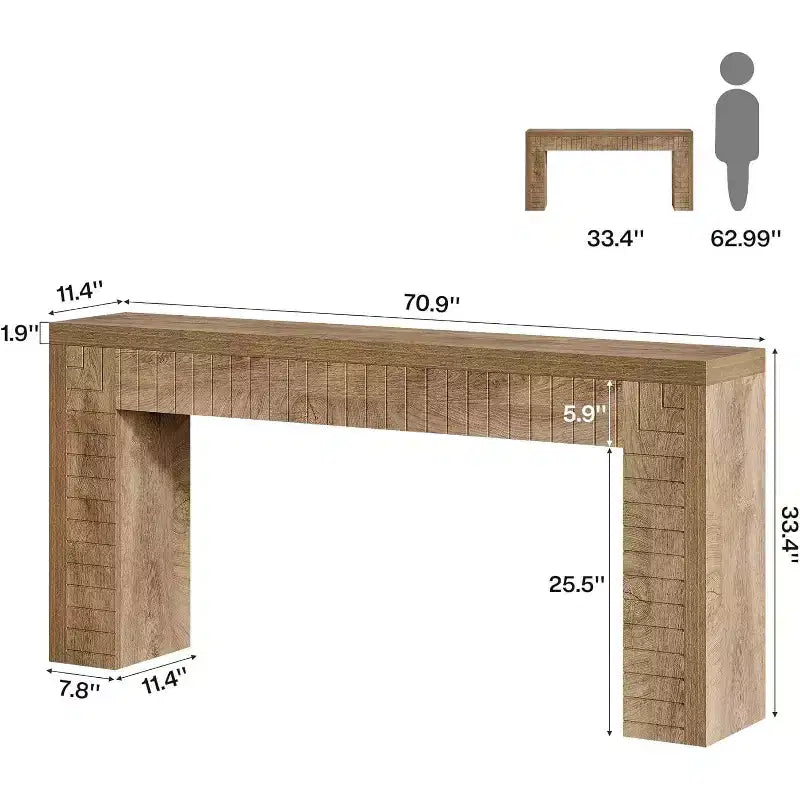 Console extra longue de 180 cm pour entrée, table d'appoint étroite derrière le canapé, convient pour couloir, foyer, salon