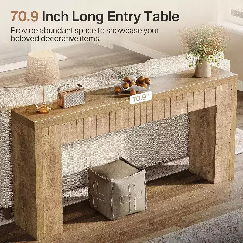 Console extra longue de 180 cm pour entrée, table d'appoint étroite derrière le canapé, convient pour couloir, foyer, salon