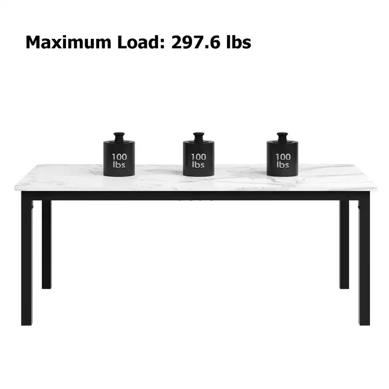 Table de salle à manger industrielle de 200 cm pour 8 personnes, longue table à manger en bois avec assemblage tenon-mortaise, table de cuisine avec pieds en métal robustes, pour salle à manger ou bureau