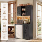 Armoire de cuisine avec espace pour mini-réfrigérateur, meuble bar à café avec étagère de rangement