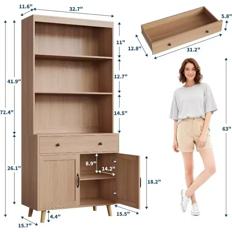 Bahut commode avec tiroirs, Table console multifonctionnelle pour salon, cuisine, salle à manger, bureau à domicile, Armoire haute