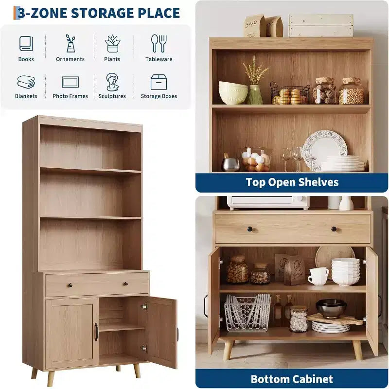 Bahut commode avec tiroirs, Table console multifonctionnelle pour salon, cuisine, salle à manger, bureau à domicile, Armoire haute