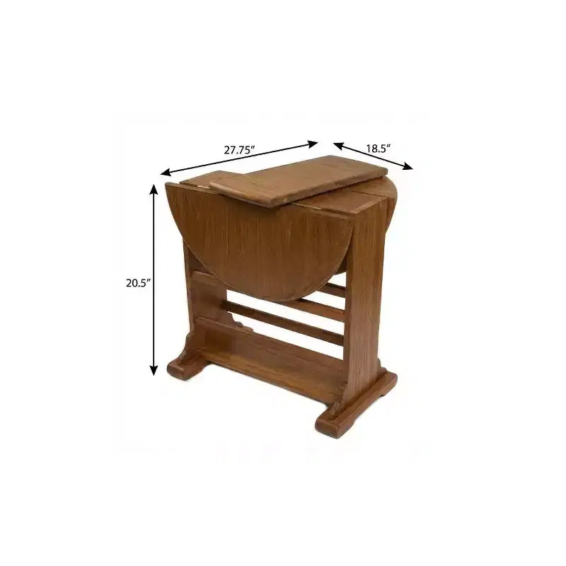 21 Table d'appoint ovale à abattants en bois massif brun