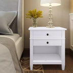 Table de chevet en bois massif 24 po blanc