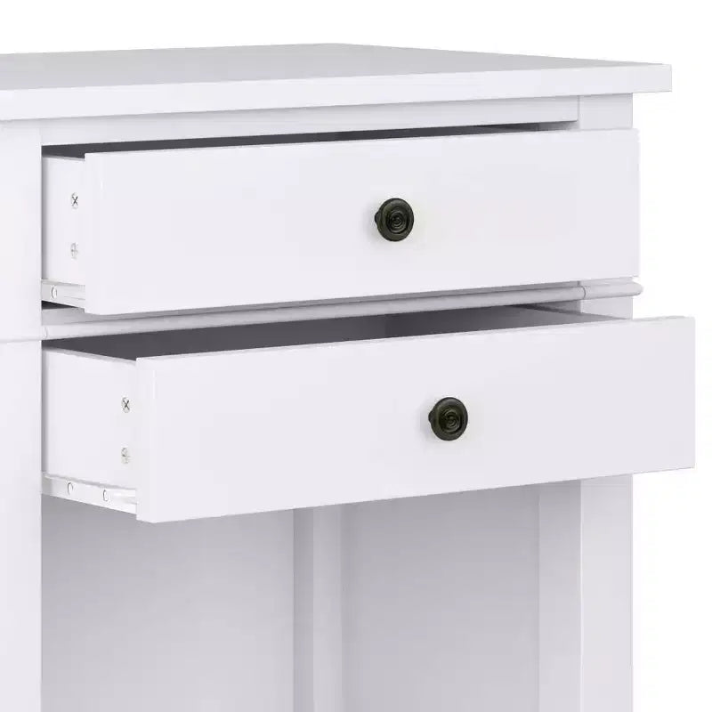 Table de chevet en bois massif 24 po blanc