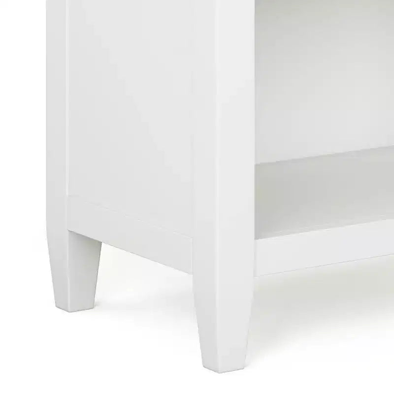 Table de chevet en bois massif 24 po blanc