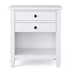 Table de chevet en bois massif 24 po blanc
