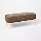 Banc en bois rembourré Bois naturel/Marron foncé™ conçu avec