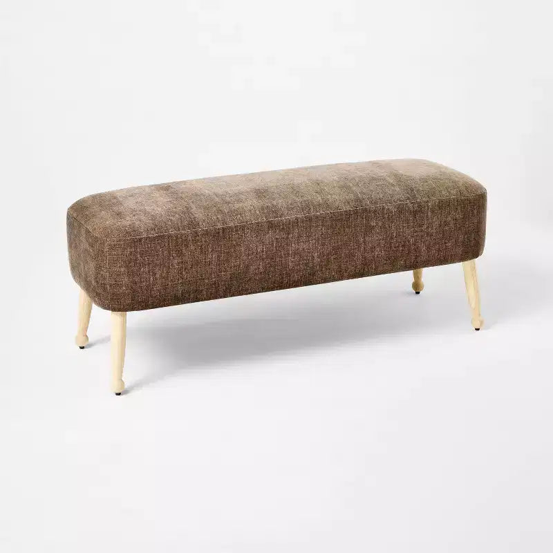 Banc en bois rembourré Bois naturel/Marron foncé™ conçu avec