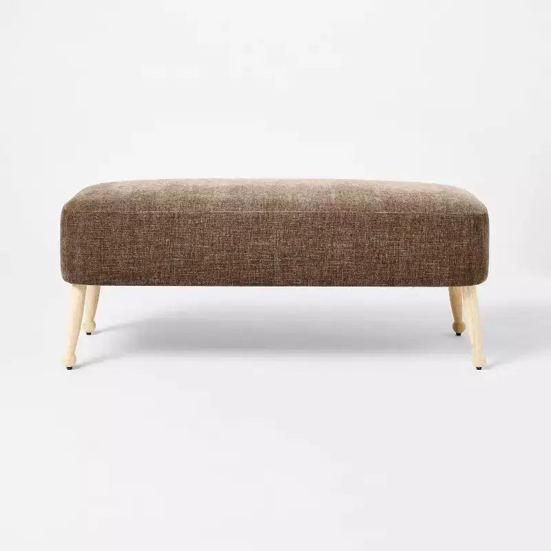 Banc en bois rembourré Bois naturel/Marron foncé™ conçu avec