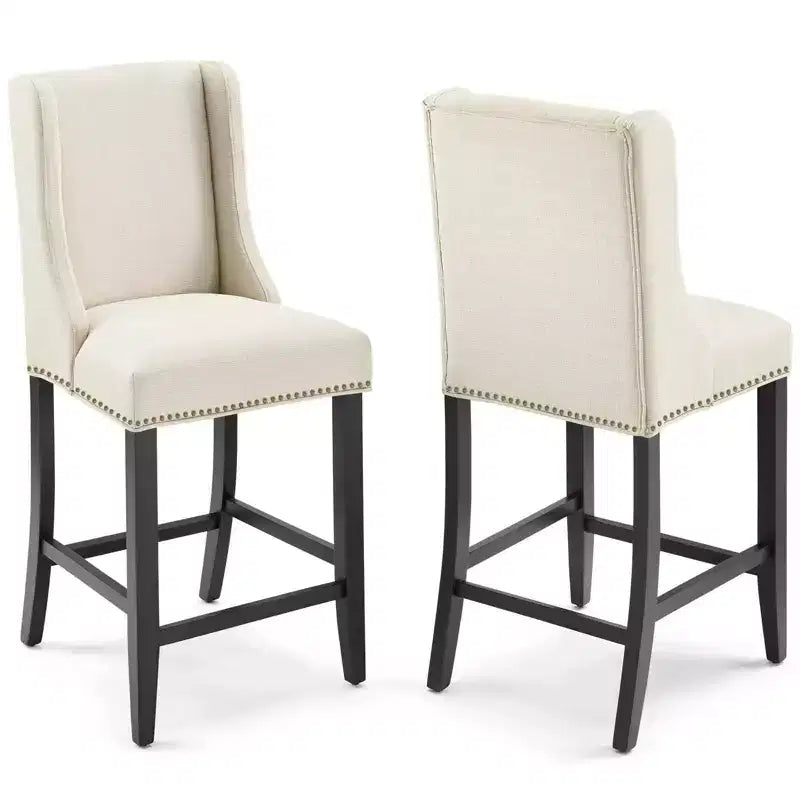Lot de 2 tabourets de bar rembourrés hauteur comptoir