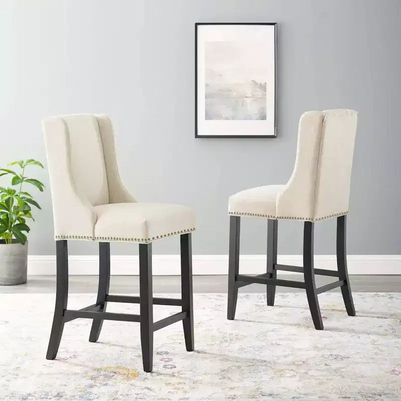 Lot de 2 tabourets de bar rembourrés hauteur comptoir
