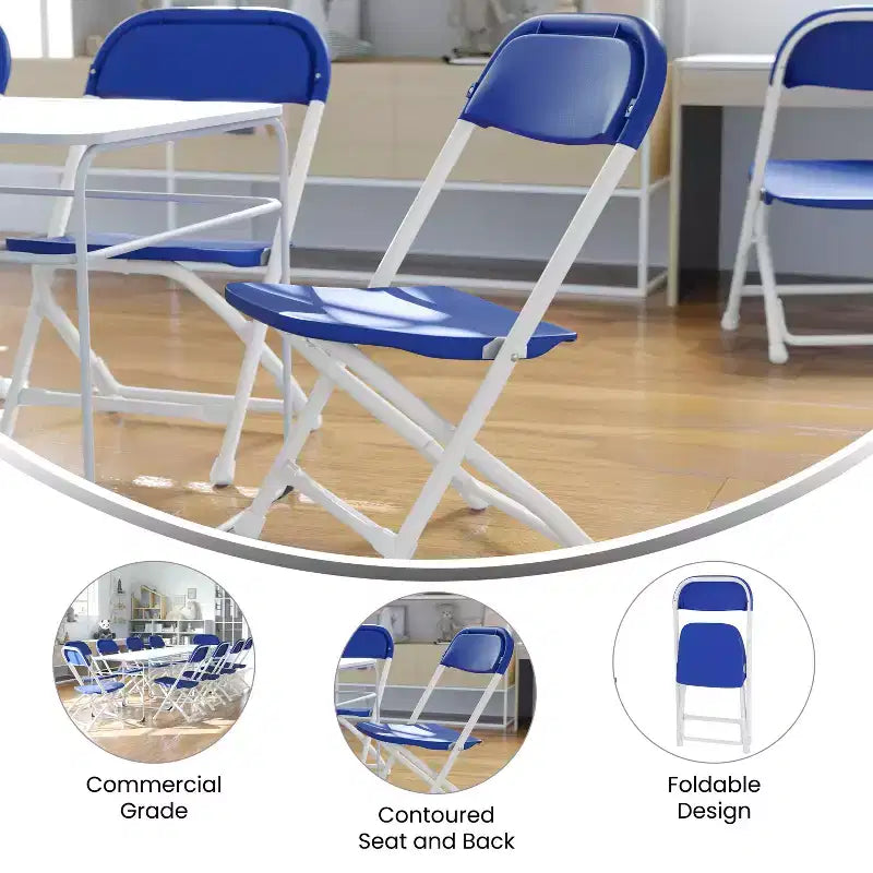 Chaise pliante en plastique pour enfants, lot de 10