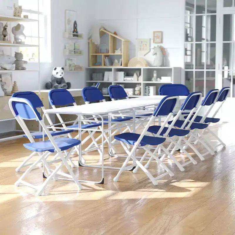 Chaise pliante en plastique pour enfants, lot de 10
