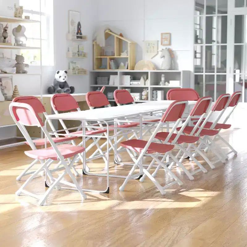 Chaise pliante en plastique pour enfants, lot de 10